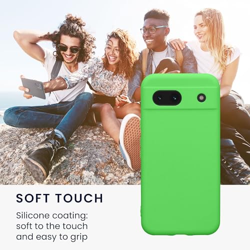 kwmobile Case Compatible with Google Pixel 8a Case - Protective Slim TPU Phone Cover - Soft Matte Finish - Lime Green - color: lime green