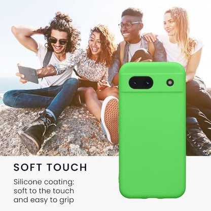 kwmobile Case Compatible with Google Pixel 8a Case - Protective Slim TPU Phone Cover - Soft Matte Finish - Lime Green - color: lime green