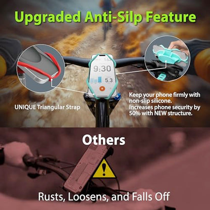 Bone Bike Tie 5 Pro, Universal Bike Phone Stem Mount for 4.7"-7.2" Phones - color: Turquoise - Bike Tie 5 Pro