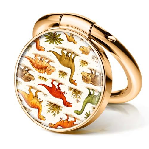 Cell Phone Ring Holder, Cute Phone Ring Grip Stand, 360°Rotation Funny Metal Kickstand Finger Grip Colorful Cute Dinosaurs - color: Colorful Cute Dinosaurs