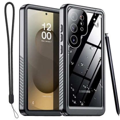 AICase for Samsung Galaxy S25 Ultra Case Waterproof, Clear Water Proof Shockproof Snowproof Dustproof Full Body Rugged Transparent Underwater Phone Case for Galaxy S25 Ultra Built-in Screen Protector - size: Galaxy S25 Ultra