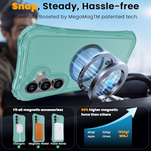 WRJ Magnetic Matte for Samsung Galaxy S26 FE Case,Samsung S25 FE Case [Fit for MagSafe][Military Grade Drop Protection] Translucent Shockproof Protective Phone Case-Jade Green - color: Jade Green, style: Matte