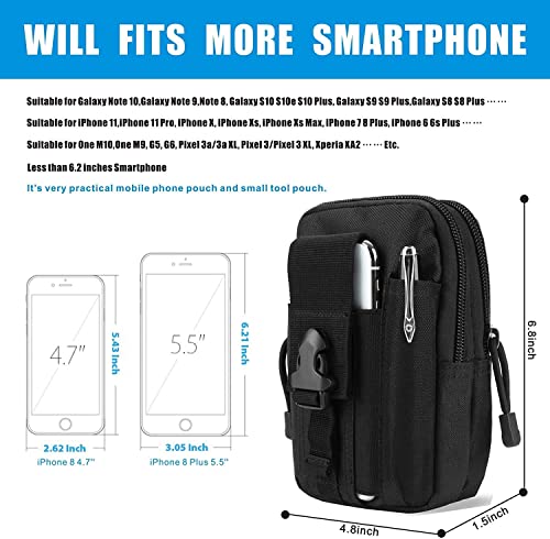 Belt Pouch, Tactical Molle Phone Pouch EDC Utility Pouches Waist Bag Packs, Small Cell Phone Holster Gear Tool Gadget Pocket for Men Running - color: Strap Green
