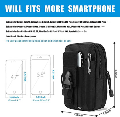 Belt Pouch, Tactical Molle Phone Pouch EDC Utility Pouches Waist Bag Packs, Small Cell Phone Holster Gear Tool Gadget Pocket for Men Running - color: Strap Green
