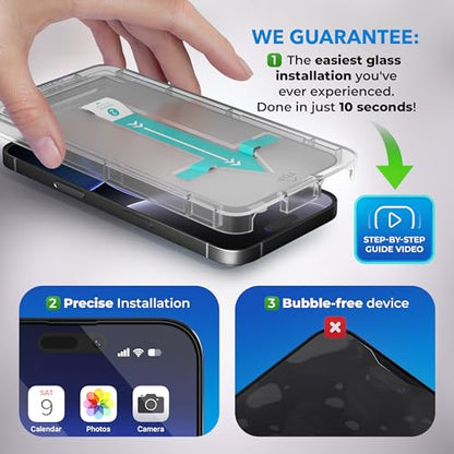 Deppa Privacy Screen Protector for iPhone 15 Plus / 16 Plus (6.7") 2 Pack | Anti-Spy | Anti-Fingerprint | Bubble-Free | Easy Installation | Ultra-Resistant - size: iPhone 15 Plus/iPhone 16 Plus (6.7")