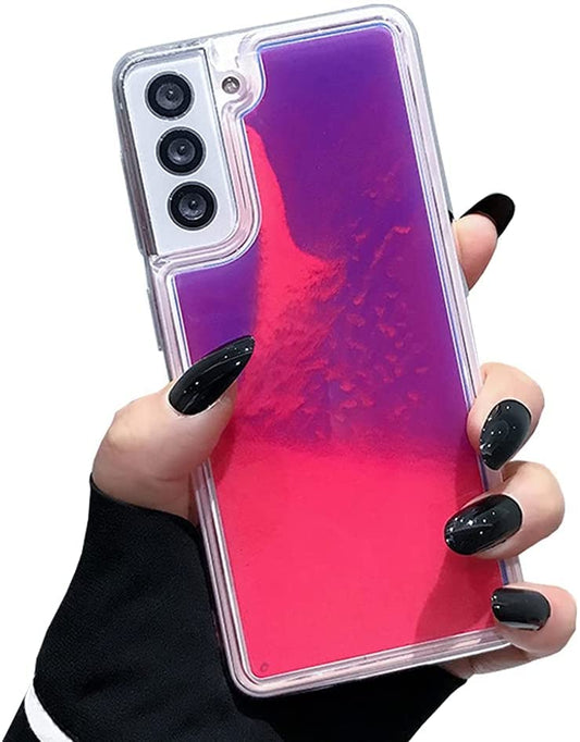 Yatchen Liquid Fluorescent Case Compatible with Samsung Galaxy S20 FE,Luxury Fun Glow in The Darkness Quicksand Clear Soft TPU Back Cover Luminous Shockproof Protector-Rose - color: Rose, size: Galaxy S20 FE