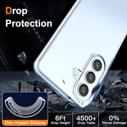 Silicone Clear for Samsung Galaxy S26 Case,Thin with Comfort Grip | Soft Slim-Fit TPU Galaxy S26 Phone Cover,Non-Slip,Shockproof Protection,Scrath-Resistant - size: Galaxy S26