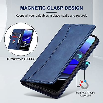 Jasonyu Flip Wallet Case for Moto G Stylus 5G (2022),Leather Magnetic Folio Cover with Card Holder,Kickstand - TPU Shockproof Durable Protective Phone Case,Blue | PU Leather Magnetic Folio Cover,with Card Holder,Kickstand,TPU Shockproof,Durable,Protective