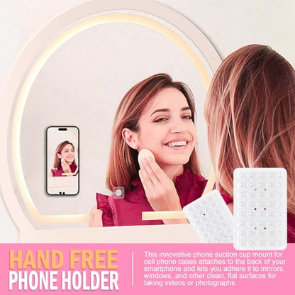 Double Sided Silicone Suction Phone Holder Mount, Silicon Accessory for iPhone and Android, Hands-Free Mirror Shower Phone Holder, TikTok Videos and Selfies (Combo A) - color: Combo A