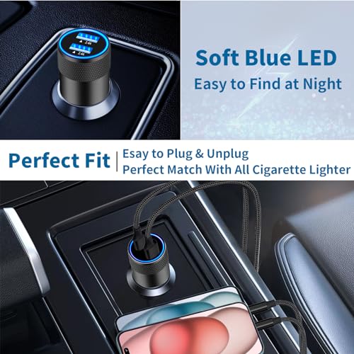 Apple MFi Certified iPhone 17 Car Charger, 4.8A Dual USB Car Phone Charger