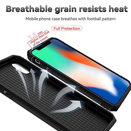 for iPhone Xs Max Case with Camera Lens Cover HD Screen Protector, Dual Layer Military Grade Drop Protection Magnetic Ring Holder Kickstand Protective Phone Case for iPhone Xs Max 6.5 inch (Black) - color: Black with camera cover Military-Grade 2nd gen
