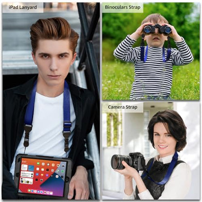 FIEIL 5 Pack Nylon iPad Strap, Adjustable Camera Neck Strap, Comfortable Shoulder Strap for iPad, Cellphone Tablet, Camera, Laptop, Binocular, Luggage Bag(Prussian Blue Universal Neck Lanyard) - size: 5 Pack Prussian Blue