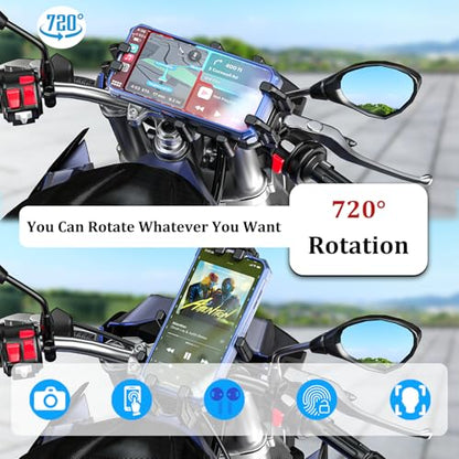 LOKTENWO Motorcycle Phone Mount with Vibration Dampener & Secure Lock
