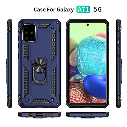 Samsung A71 5G Case, A71 5G Phone Case with Screen Protector, Military Grade Protective Cases with Ring for Samsung Galaxy A71 5G (Blue) - color: Samsung Galaxy A71 5G Case Blue