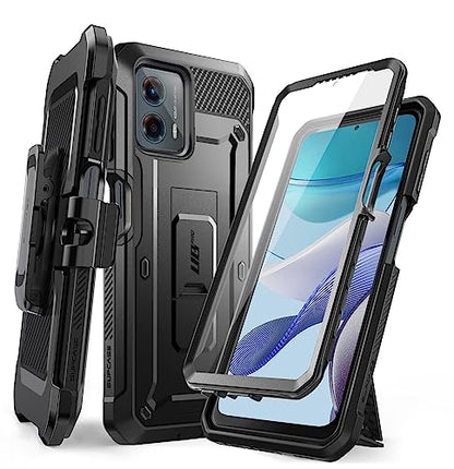 SUPCASE for Moto G 5G Case (2023) with Screen Protector & Stand, Black | Built-in Kickstand, 360° Rotating Belt Clip, Heavy Duty Rugged Phone Case, Military-Grade Protection, Unicorn Beetle Pro