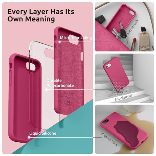 SURPHY Designed for iPhone SE Case, iPhone 8 Case, iPhone 7 Case, Liquid Silicone Phone Case for iPhone se 3rd 2nd SE 2022 SE 2020, Hibiscus - color: Hibiscus