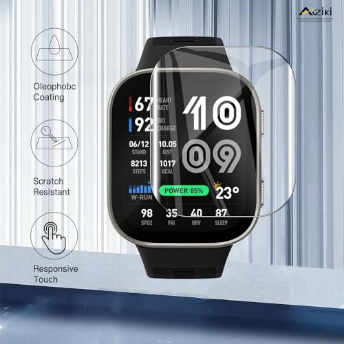 6 Pack Compatible for Amazfit Bip Max Screen Protector, Flexible TPU Film [Not Glass], Full Coverag, HD Clear Easy Install, Bubble Free for Amazfit Bip Max Screen Protector - size: RM6-Amazfit Bip Max-US