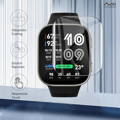 6 Pack Compatible for Amazfit Bip Max Screen Protector, Flexible TPU Film [Not Glass], Full Coverag, HD Clear Easy Install, Bubble Free for Amazfit Bip Max Screen Protector - size: RM6-Amazfit Bip Max-US