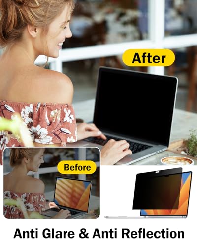 F FORITO 360° Privacy Screen Protector Compatible with MacBook Pro 13 inch (2016, 2017, 2018, 2019, 2020, 2021, 2022, M1, M2), Anti Peeping, Anti Glare and Scratch Resistant Laptop Privacy Screen - size: for MacBook Pro 13 Inch (2016-2022, M1, M2)