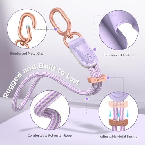 SURPHY Phone Wrist Strap, Keychain Wristlet, Phone Lanyard with Tether Tab - color: Purple
