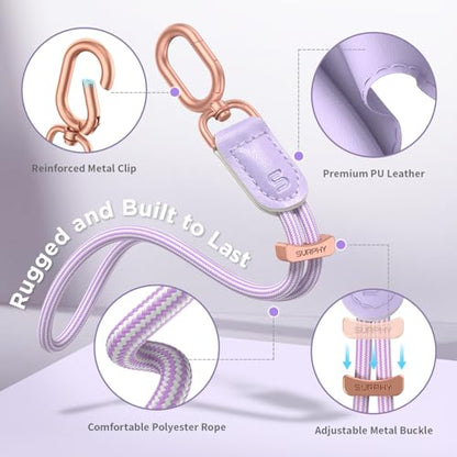 SURPHY Phone Wrist Strap, Keychain Wristlet, Phone Lanyard with Tether Tab - color: Purple