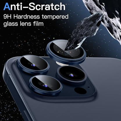 JETech Camera Lens Protector for iPhone 15 Pro/15 Pro Max, Blue Titanium - color: Blue Titanium