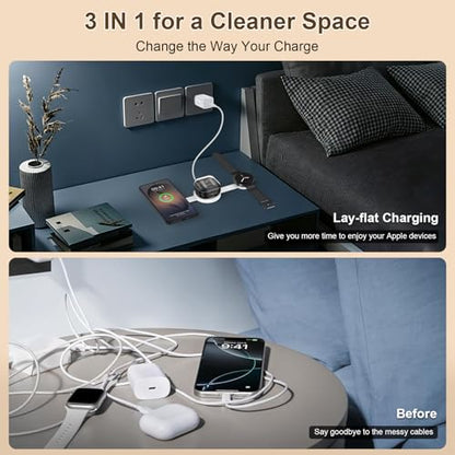 Foldable 3 in 1 Wireless Charging Station, Travel Charger Pad for Samsung