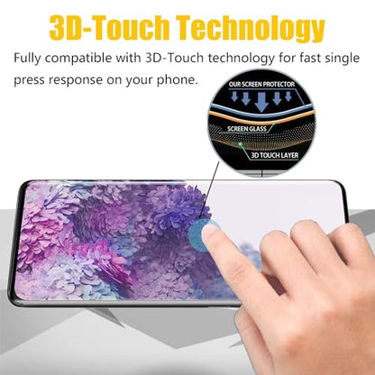 2+2 Pack Samsung Galaxy S20 Plus Screen Protector with Camera Lens Protector, [9H Tempered Glass] [Fingerprint Unlock Support] [3D Curved] Glass Screen Protector for S20 Plus (6.7") - size: (2+2)-Samsung Galaxy S20 Plus