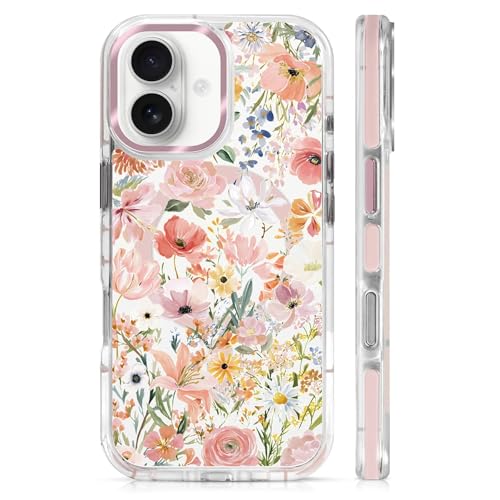 Clear Magnetic Case for iPhone 17, Slim Anti-Yellow Transparent Cover, Military Grade Protection, Phone Cases for iPhone 17, Spring Floral - color: A Spring Floral, size: Iphone 17