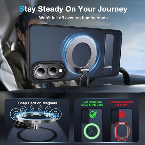 for Samsung Galaxy S25 Edge Case with MagSafe - color: Black, size: Galaxy S25 Edge with Stand