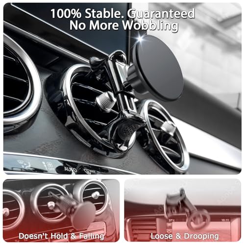 MagSafe Car Mount for Mercedes-Benz, Round Air Vent Holder with Strong Magnet, Compatible with Mercedes Benz GLC, C-Class, E-Class, A/B-Class, GLC/GLB/GLA/Sprinter, Mercedes Benz Accessories - style: Magsafe