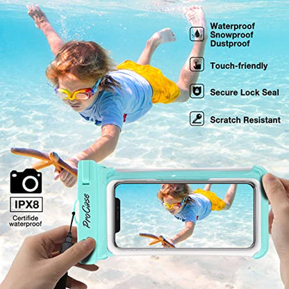 ProCase 2 Pack Waterproof Phone Pouch, Underwater Phone Case Up to 7", Dry Bag for iPhone 17 Air 16 15 14 13 Pro Plus Max, Galaxy S24 S23 S22 Ultra Pixel, Beach Essentials -Green - color: Green