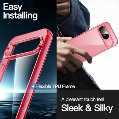 JETech Case for Google Pixel 9/9 Pro, Anti-Yellowing, Peony | Shockproof Protection, Scratch Resistant Hard PC Back, Durable Transparent TPU Bumper - color: Peony, size: Pixel 9/9 Pro