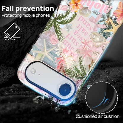 Case for iPhone 17 Air, Cute Phone Case, Aloha Summer Collage | Hybrid 2-Layer Phone Cover，Military-Grade Protection Durable Shockproof Anti-Scratch Cases - color: Pink Aloha Summer Collage, size: Iphone 17 Air