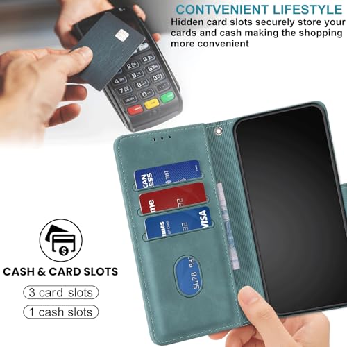 Case Wallet for Motorola Moto G Power 2025/ G Power 2026, Light Green | RFID Blocking, 3 Card Holder Stand, Shockproof TPU Shell, PU Leather Magnetic Closure, 6.8-inch - color: Light Green