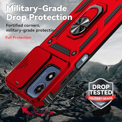 SunStory for Motorola Moto G Play 4G 2024 Case with Kickstand,Red - color: Red