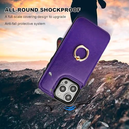 ONETOP for iPhone 16 Pro Max Wallet Case with Credit Card Holder,Purple - color: Purple