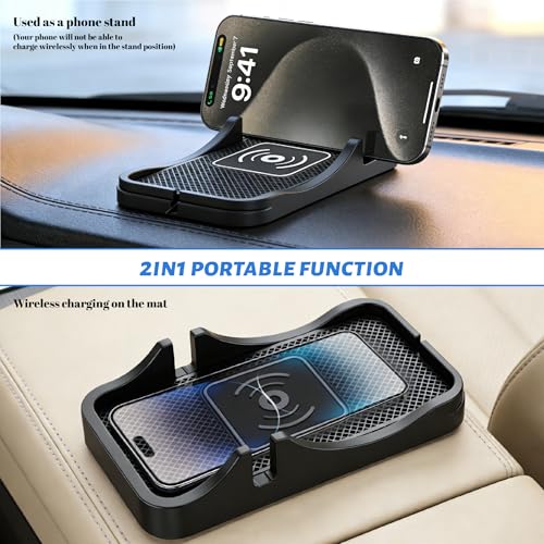 Non Slip Wireless Charger Mat for Ford Ranger 2000-2011 2019-2025, USB Car Wireless Charger Non-Slip Phone Charging Wireless Car Charger