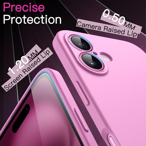 JETech Slim Case for iPhone 16, Pink | Camera Lens Protection, Soft TPU Design, Matte Finish, Shockproof Protection - color: Pink, size: iPhone 16