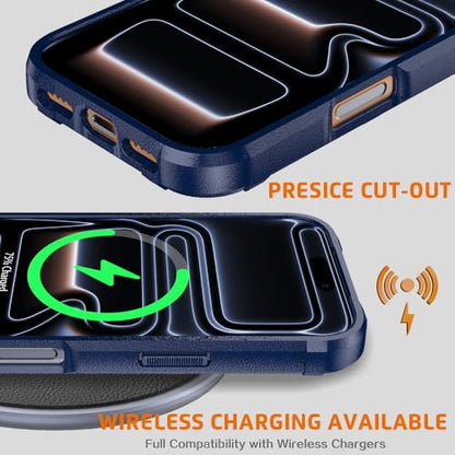 Rugged Shield Case for iPhone 17 Pro (6.3"), 8ft Military Drop Proof, Wear Resistant Tactical Cover, Navy Blue - color: Navy Blue, size: iPhone 17 Pro
