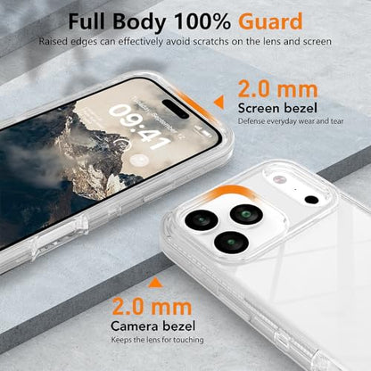 TUTUKII for iPhone 17 Pro Max Case Clear | Heavy Duty Shockproof, Anti-Drop, Anti-Yellow,Triple-Layer Transparent Protective Phone Cover, 6.9" - color: Clear, size: iPhone 17 Pro Max 6.9"