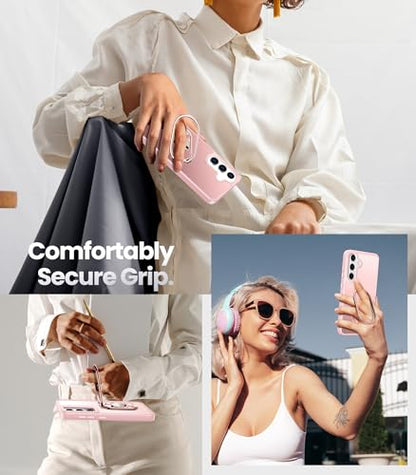 Shields Up for Samsung Galaxy S24 Plus Case with Stand, Galaxy S24 Plus Case with Double Ring Holder [Adjustable & Foldable] Protective Translucent Matte Cover - Frosted Pink - color: Frosted Pink, size: Galaxy S24 Plus