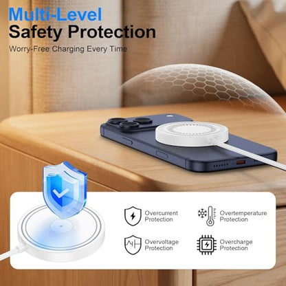 Magnetic Wireless Charger 15W Fast Charging Pad for Samsung S26 Ultra S26+ - color: White