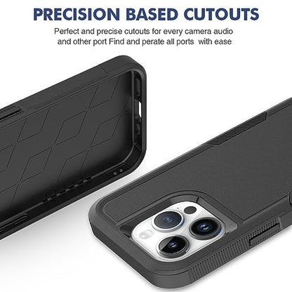 Heavy‑Duty Rugged Anti‑Drop Shockproof Protective Phone Case for iPhone 15 Pro, Durable Protective Shell, Black - color: Black, size: iPhone 15 Pro