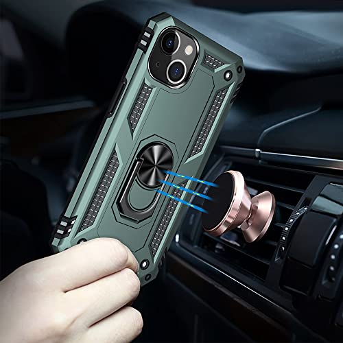 iPhone 13 Case - Military Grade, 16ft Drop Tested, Ring Shockproof, Dark Green - color: Dark Green, size: iphone 13