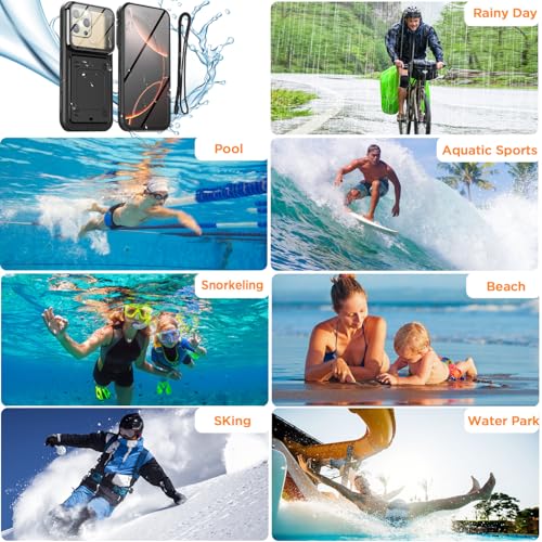 AICase Waterproof Phone Case,Universal Self-Check Function Underwater Pouch Dry Bag Beach Floating Shower Snorkeling for 16promax/16plus/15promax/15plus/14promax/14plus/13promax/12promax for 6.9" - size: iphone 6.9"