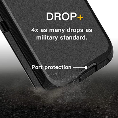AICase Belt-Clip Holster Case for Galaxy S22, Heavy Duty Drop Protection Full Body Rugged Shockproof/DustProof Military Grade Tough Durable Cover for Samsung Galaxy S22 (Black) - color: Black with Belt Clip