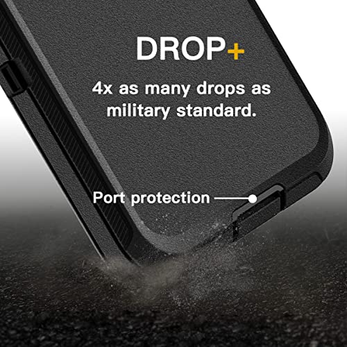 AICase Belt-Clip Holster Case for Galaxy S22, Heavy Duty Drop Protection Full Body Rugged Shockproof/DustProof Military Grade Tough Durable Cover for Samsung Galaxy S22 (Black) - color: Black with Belt Clip