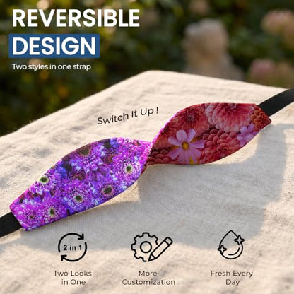 Switchbands Phone Grip Strap – Reversible Soft Elastic Finger Holder for Back of Phone, Anti-Drop Hand Strap, Arthritis Friendly, Wireless Charging Compatible Universal Fit – Dahlia Floral