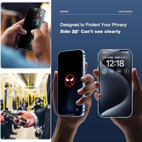 Magnetic Titanium for iPhone 15 Plus Privacy Screen Case Full Body Cover - color: Black Titanium, size: iPhone 15 Plus